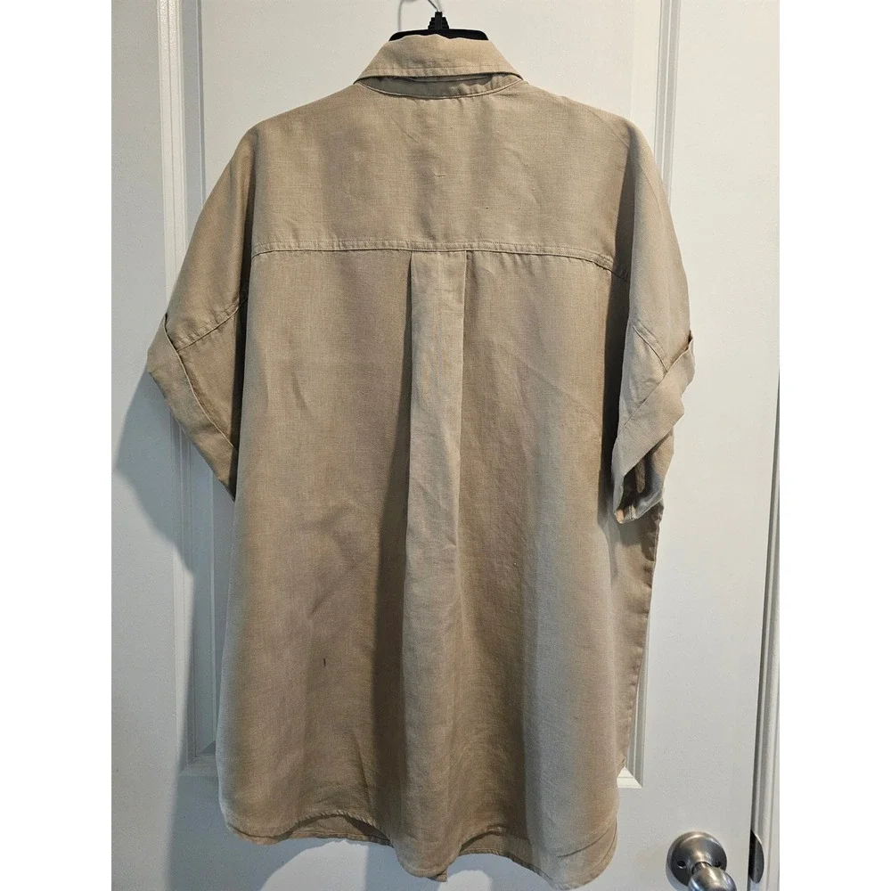 Banana Republic Linen Button Down Shirt XL Tall Short Sleeve Casual Men's‎ Fall